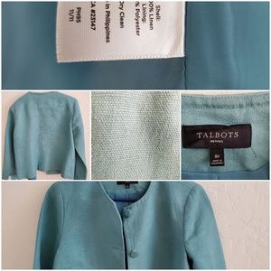 Talbots Turquoise blazer size 8